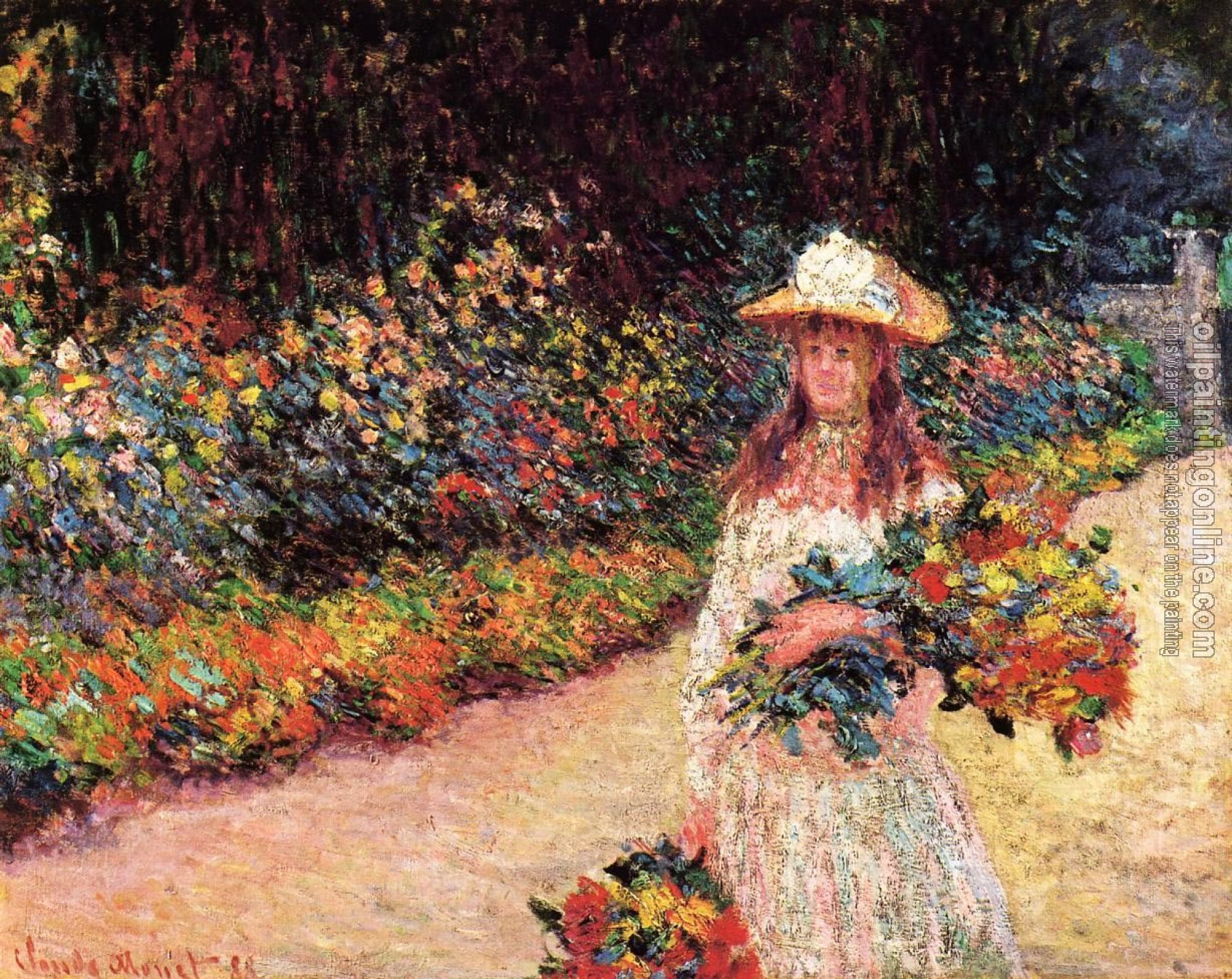 Monet, Claude Oscar - Young Girl in the Garden at Giverny